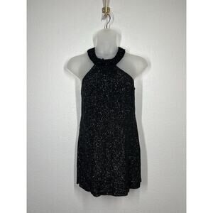 Rachel Gilbert Beaded Halter Neck Mini Dress Size 2 US 6 Silk Bow Detail